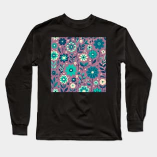 Purple Floral Long Sleeve T-Shirt